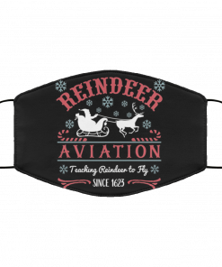 Reindeer Aviation Christmas Face Mask