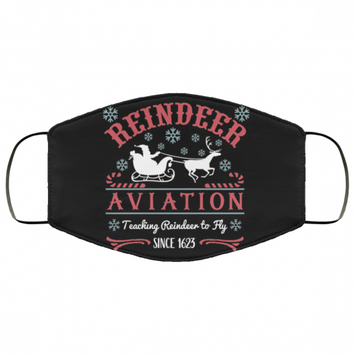 Reindeer Aviation Christmas Face Mask