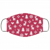 Pixel Pattern - Winter Forest - Red and White Face Mask