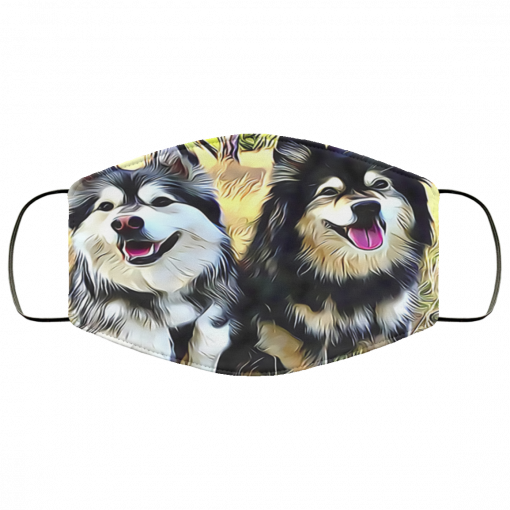 Mr and Mrs Finnish Lapphund Face Mask