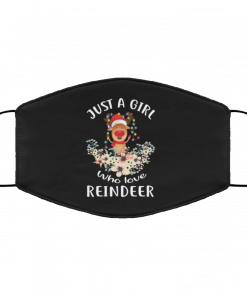 Just a Girl Who Love Reindeer - Funny Reindeer Girl Face Mask