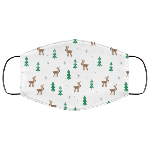 Christmas - Reindeer & Christmas trees Face Mask