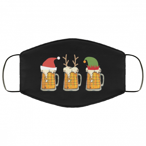 Christmas Beer Mugs Santa Elf Reindeer Drinking Face Mask