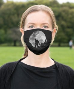 Bigfoot in the moonlight cloth face mask