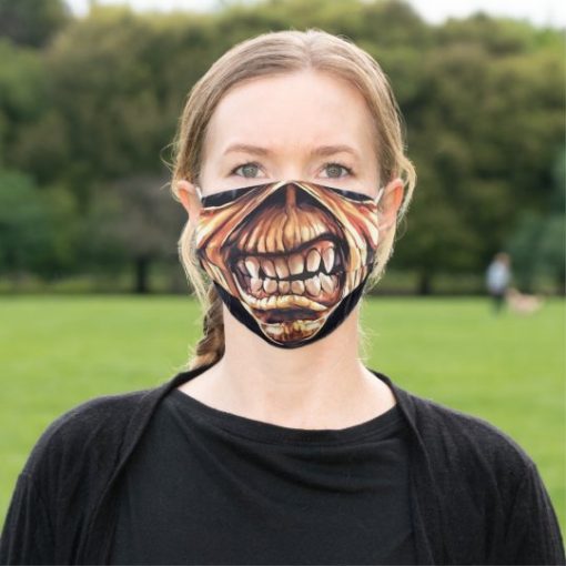 Cool Heavy Metal Zombie Scary Teeth Monster Skull Cloth Face Mask