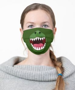 Funny T Rex dinosaur mouth cartoon illustration Cloth Face Mask