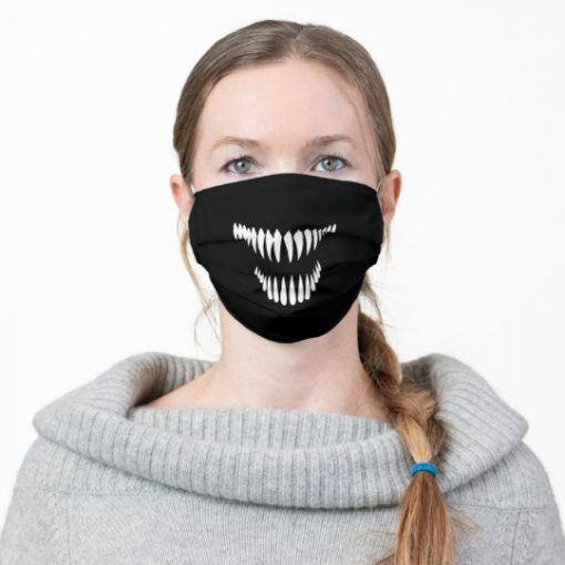 Scary Teeth Fangs Funny Cloth Face Mask