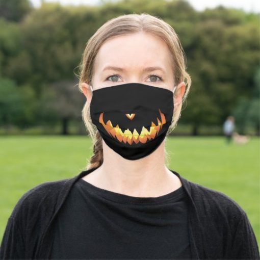 Pumpkin face for Halloween 4 Cloth Face Mask