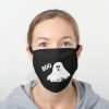 Scary Halloween Holiday Ghost / Boo Reusable Black Cotton Face Mask