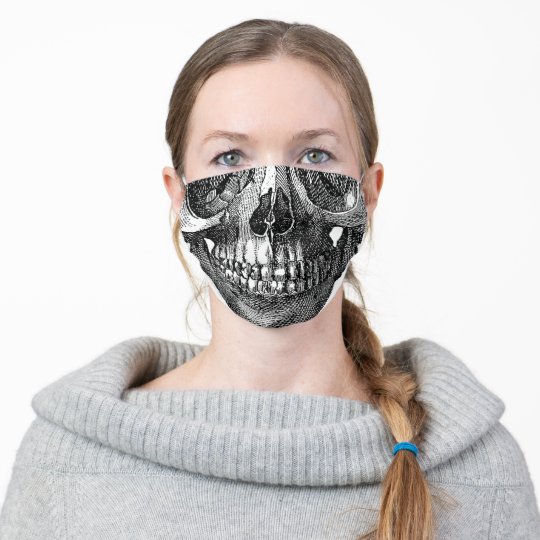 Vintage Skull Anthropology Drawing Cloth Face Mask Vintage Skull Anthropology Drawing Cloth Face Mask