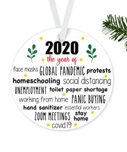 2020 The Year of, Quarantine Christmas Ornament, Ceramic Round Ornament & Ribbon, Quarantine Keepsake, Christmas Gift