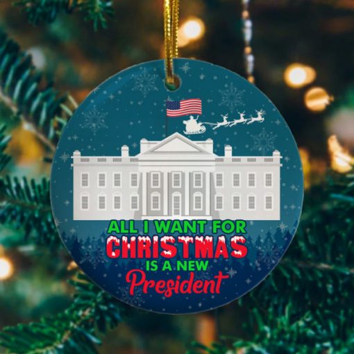 All I Want For Christmas Is A New President Decorative Christmas Holiday Ornament