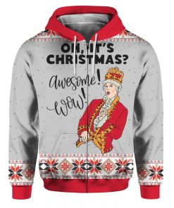 Hamilton King George Musical Oh Its Christmas Awesome Wow 3D Ugly Christmas Sweater Hoodie