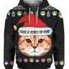 Orange Tabby Cat And Fuck You 2020 I'm Done 3D Ugly Christmas Sweater Hoodie