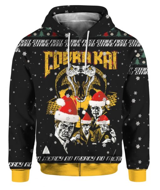 Cobra Kai Strike First Strike Fast No Mercy 3D Ugly Christmas Sweater Hoodie