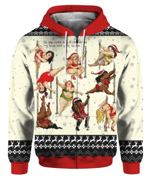 Nine Ladies Dancing Sexy Christmas 3D Ugly Christmas Sweater Hoodie