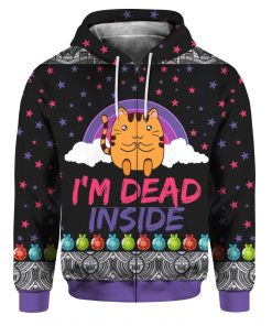 Cat I'm Dead Inside 3D Ugly Christmas Sweater Hoodie