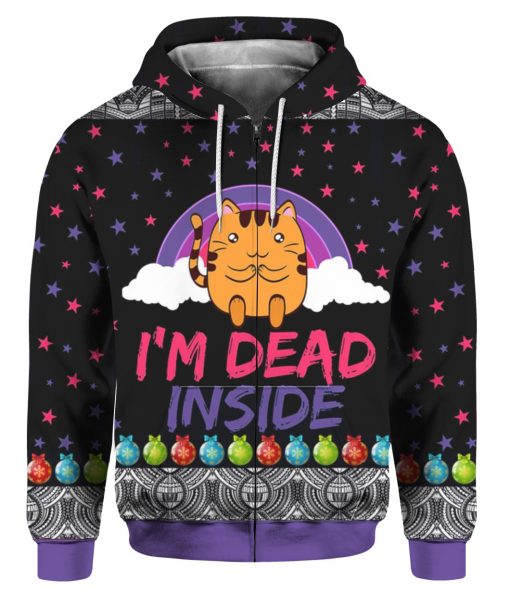 Cat I'm Dead Inside 3D Ugly Christmas Sweater Hoodie