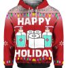 Happy Holidays Toilet Paper Hand Sanitizer 3D Ugly Christmas Sweater Hoodie