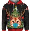 Christmas Time Cat With Face Mask 3D Shirt Sweater Hoodie