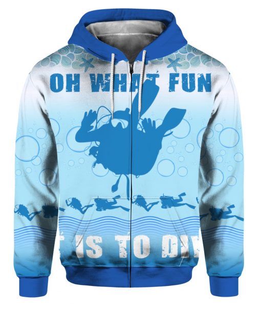 Oh What Fun It Is To Dive Christmas 3D Ugly Christmas Sweater Hoodie