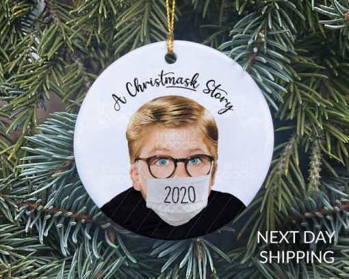 Christmas Story Ornament, Christmas Ornament, COVID Christmas, 2020 Facemask, Quarantine Ornament, 2020 COVID ornament, Facemask Ornament