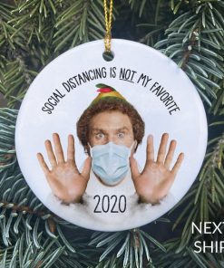 Elf Christmas Ornament, Elf Ornament, COVID Christmas, 2020 Facemask, Quarantine Ornament, 2020 COVID ornament, Facemask Ornament