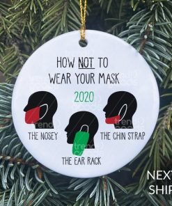 Face Mask Christmas Ornament, COVID Ornament, COVID Christmas, COVID 2020, Quarantine Ornament, Mask Ornament, 2020 Covid Ornament