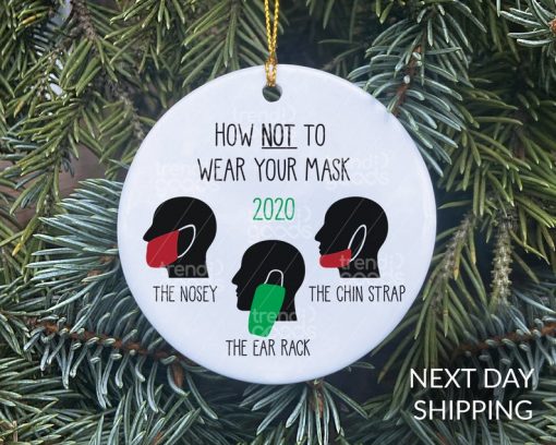 Face Mask Christmas Ornament, COVID Ornament, COVID Christmas, COVID 2020, Quarantine Ornament, Mask Ornament, 2020 Covid Ornament