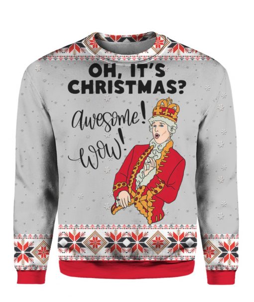 Hamilton King George Musical Oh Its Christmas Awesome Wow 3D Ugly Christmas Sweater Hoodie