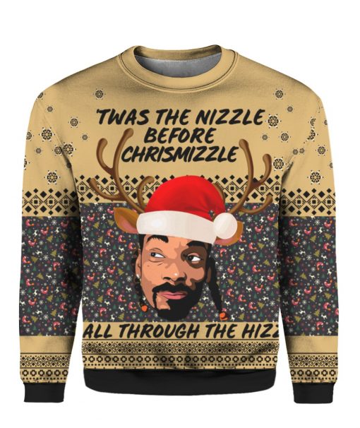 Snoop Dogg Twas The Nizzle Before Chrismizzle 3D Ugly Christmas Sweater Hoodie