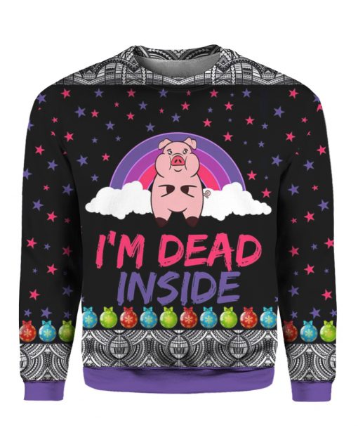 Pig I'm Dead Inside Christmas 3D Ugly Sweater Hoodie