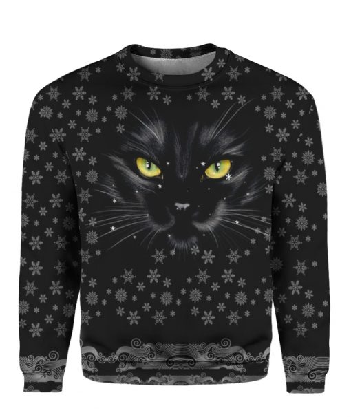 Black Cat 3D Christmas Ugly Sweater