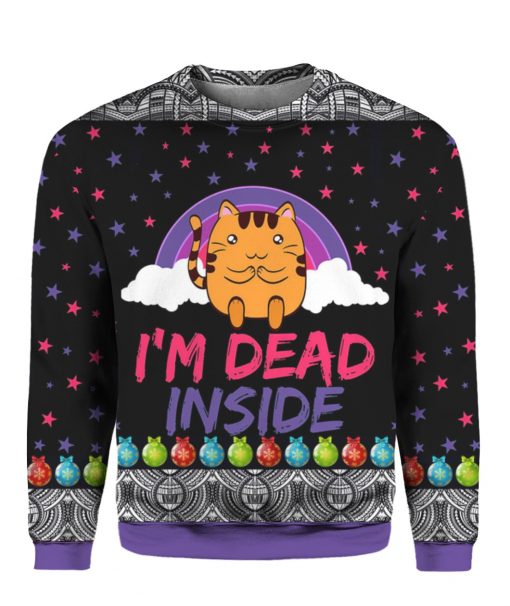 Cat I'm Dead Inside 3D Ugly Christmas Sweater Hoodie