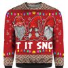 Christmas Time Let It Snow Garden Gnomes 3D Ugly Christmas Sweater Hoodie