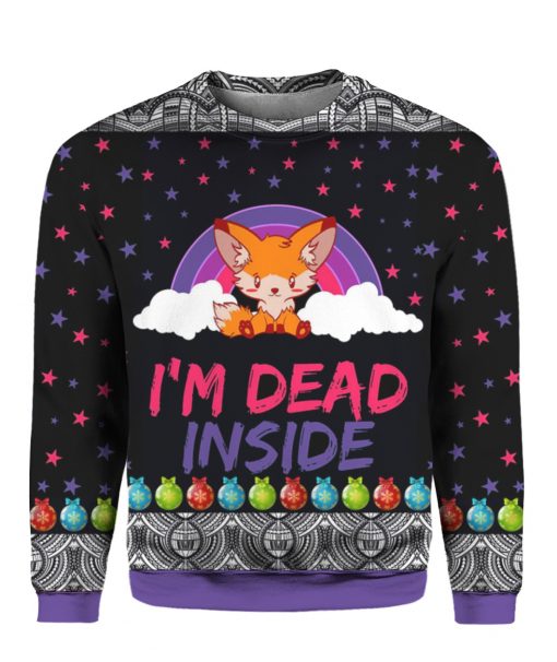 Fox I'm Dead Inside 3D Ugly Christmas Sweater Hoodie