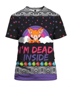 Fox I'm Dead Inside 3D Ugly Christmas Sweater Hoodie