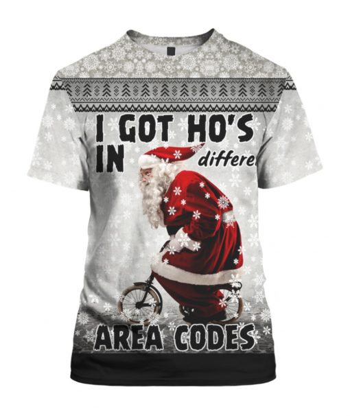 I Got Ho's in Different Area Codes 3D Ugly Christmas Sweater Hoodie