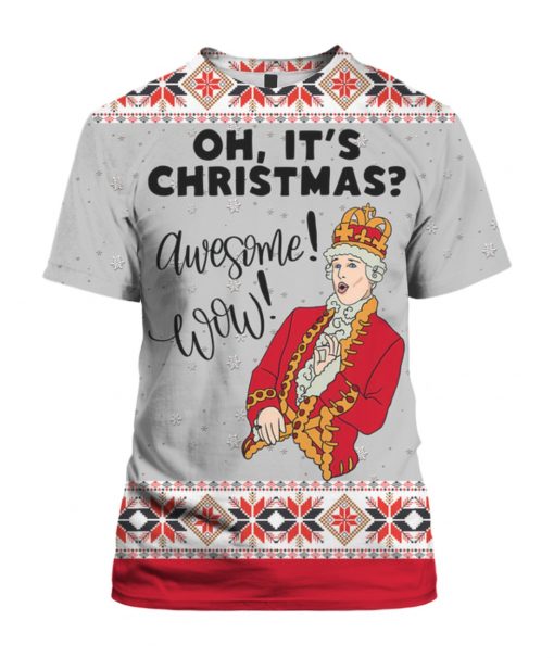 Hamilton King George Musical Oh Its Christmas Awesome Wow 3D Ugly Christmas Sweater Hoodie