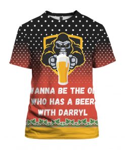 Bigfoot I Wanna Be The One Who Has A Beer With Darryl 3D Ugly Christmas Sweater Hoodie