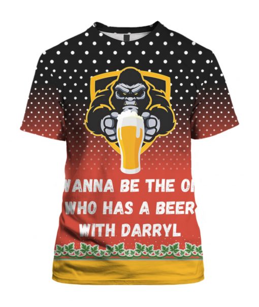 Bigfoot I Wanna Be The One Who Has A Beer With Darryl 3D Ugly Christmas Sweater Hoodie