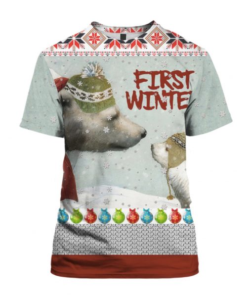 First Winter Polar Bears 3D Ugly Christmas Sweater Hoodie