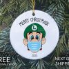 Luigi Face Mask Christmas Ornament, Luigi Ornament, COVID Christmas, COVID Ornament, Quarantine Ornament,Mask Ornament