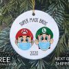 Mario Brothers Face Mask Christmas Ornament, Brothers Ornament, COVID Christmas, COVID Ornament, Quarantine Ornament, Mask Ornament