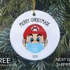 Mario Face Mask Christmas Ornament, Mario Ornament, COVID Christmas, COVID Ornament, Quarantine Ornament, Mask Ornament