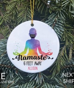 Namaste COVID Christmas Ornament, Facemask Ornament, Hippie Ornament, COVID Christmas, COVID Ornament, Quarantine Ornament, Mask Ornament