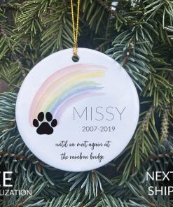 Rainbow Bridge Memorial Christmas Ornament, Memorial Ornament, Christmas 2020, Animal Ornament