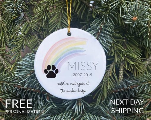 Rainbow Bridge Memorial Christmas Ornament, Memorial Ornament, Christmas 2020, Animal Ornament