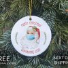 Santa FaceMask Christmas Ornament, Santa Ornament, COVID Christmas, COVID Ornament, Quarantine Ornament, Mask Ornament