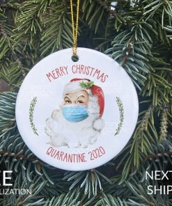 Santa FaceMask Christmas Ornament, Santa Ornament, COVID Christmas, COVID Ornament, Quarantine Ornament, Mask Ornament